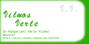 vilmos verle business card